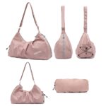 Bolsa de almacenamiento para natación con separación de ropa seca y húmeda, bolsa deportiva para ejercicios con compartimento para zapatos, Black - Imagen 4
