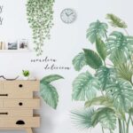 Pegatinas de pared de plantas, pegatinas decorativas para puerta de habitación fresca de jardín, Fresh Plant