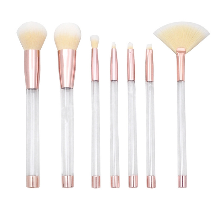 TBD0604225201B.jpg Juego de brochas de maquillaje de cristal 7 en 1 con mango vacío, cepillos de arena para cosméticos - Imagen 1