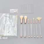 Juego de brochas de maquillaje de cristal 7 en 1 con mango vacío, cepillos de arena para cosméticos - Imagen 4