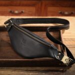 Bull Captain Retro Crazy Horse cuero hombres cintura bolso hombro bolso bandolera