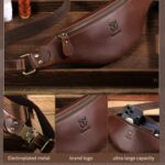 Bull Captain Retro Crazy Horse cuero hombres cintura bolso hombro bolso bandolera - Imagen 5