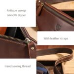 Bull Captain Retro Crazy Horse cuero hombres cintura bolso hombro bolso bandolera - Imagen 7