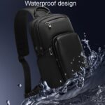 BANGE BG-7718 Bolso tipo cartera para hombre, bolso de pecho, mochila deportiva informal de gran capacidad con un solo hombro - Imagen 4