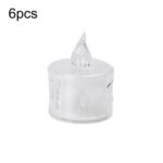 Vela LED transparente brillante luces simulación vela electrónica, 6pcs 3.6x5cm Without Base