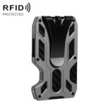 Cartera para tarjetas de crédito de fibra de carbono con tarjetero RFID de aleación de aluminio