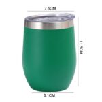 Taza de cáscara de huevo de acero inoxidable Mini taza aislada al vacío de doble capa en forma de U, 12oz 354ML - Imagen 3