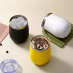 Taza de cáscara de huevo de acero inoxidable Mini taza aislada al vacío de doble capa en forma de U, 12oz 354ML - Imagen 8