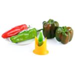 Extractor de semillas de ají 2 en 1, descorazonador de frutas y verduras de cocina - Imagen 5
