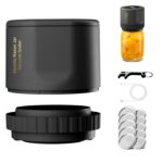 Kit de sellador al vacío de tarro eléctrico, máquina de sellado para almacenamiento de alimentos con 10 tapas de tarro, Sealer Kit Black, Sealer Kit White