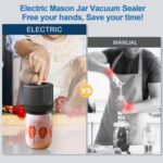 Kit de sellador al vacío de tarro eléctrico, máquina de sellado para almacenamiento de alimentos con 10 tapas de tarro, Sealer Kit Black, Sealer Kit White - Imagen 5