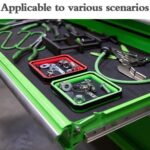 Bandeja magnética plegable de las piezas del silicón cuadrado para las pequeñas piezas y herramientas, Green - Imagen 7