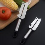 Cuchillo de pelar multifuncional de acero inoxidable, raspador de frutas y verduras para el hogar, abridor de botellas - Imagen 2