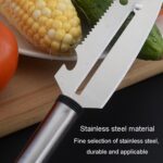 Cuchillo de pelar multifuncional de acero inoxidable, raspador de frutas y verduras para el hogar, abridor de botellas - Imagen 4