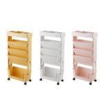 Estante de almacenamiento de plástico con carrito móvil de 5 capas para estanterías verticales de libros para estudiantes - Imagen 2