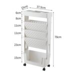 Estante de almacenamiento de plástico con carrito móvil de 5 capas para estanterías verticales de libros para estudiantes - Imagen 3