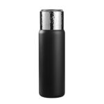 Taza de café termo con tapa martillada de acero inoxidable 316 con filtro de té, 300ml(Black)