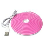 LIXINCORDA 2m 5V Tira de luz LED USB Flexible Neón Silicona Juego de tiras suaves, USB (Pink) - Imagen 2