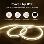 LIXINCORDA 2m 5V Tira de luz LED USB Flexible Neón Silicona Juego de tiras suaves, USB (Pink) - Imagen 6