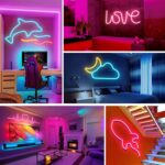 LIXINCORDA 2m 5V Tira de luz LED USB Flexible Neón Silicona Juego de tiras suaves, USB (Pink) - Imagen 9