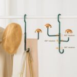 Estante giratorio para sombreros y ropa con forma de seta, sin perforaciones, ganchos sin rastro, estante de almacenamiento multifuncional para bufandas y bolsas para el hogar - Imagen 3