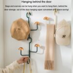 Estante giratorio para sombreros y ropa con forma de seta, sin perforaciones, ganchos sin rastro, estante de almacenamiento multifuncional para bufandas y bolsas para el hogar - Imagen 7