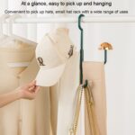 Estante giratorio para sombreros y ropa con forma de seta, sin perforaciones, ganchos sin rastro, estante de almacenamiento multifuncional para bufandas y bolsas para el hogar - Imagen 8