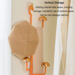 Estante giratorio para sombreros y ropa con forma de seta, sin perforaciones, ganchos sin rastro, estante de almacenamiento multifuncional para bufandas y bolsas para el hogar - Imagen 9