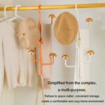 Estante giratorio para sombreros y ropa con forma de seta, sin perforaciones, ganchos sin rastro, estante de almacenamiento multifuncional para bufandas y bolsas para el hogar - Imagen 10