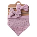 3 en 1 bebé babeando toalla algodón impreso doble cara triángulo toalla diadema conjunto baberos impermeables, DP069-10
