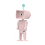 Mini astronauta magnético LED luz nocturna escritorio bloque de construcción adornos lámpara de escritorio, Square Pink