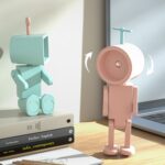 Mini astronauta magnético LED luz nocturna escritorio bloque de construcción adornos lámpara de escritorio, Square Blue - Imagen 9