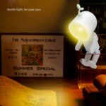 Mini astronauta magnético LED luz nocturna escritorio bloque de construcción adornos lámpara de escritorio, Square Blue - Imagen 10