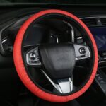 Funda de volante de malla para coche, funda elástica transpirable con asa, 38cm