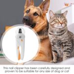 Cortauñas LED para mascotas, cortauñas para perros y gatos con pulidor de uñas, White - Imagen 4