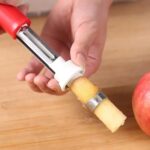 Herramienta de bombeo y pelado de frutas 2 en 1, descorazonador de verduras de acero inoxidable - Imagen 7