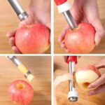 Herramienta de bombeo y pelado de frutas 2 en 1, descorazonador de verduras de acero inoxidable - Imagen 8