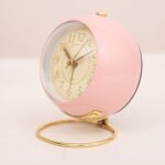Reloj redondo de metal, despertador electrónico silencioso para niños con luz - Imagen 3