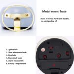 Reloj redondo de metal, despertador electrónico silencioso para niños con luz - Imagen 6