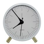 Reloj despertador de cuarzo de Metal, reloj para sala de estar con puntero redondo de escritorio silencioso Simple