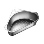 Kacheeg Estante de filtrado y drenaje de residuos de alimentos para tanques, estante de basura para almacenamiento de fregadero, Triangle Silver