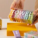 14 unids/caja toalla comprimida desechable paño de viaje portátil toalla de limpieza facial gruesa - Imagen 9