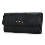 Baellerry N8918 Cartera larga de gran capacidad para mujer, bolso de mano con hebilla magnética para teléfono