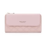 Baellerry N2403 Cartera larga para mujer con múltiples ranuras para tarjetas Bolso de mano triple de gran capacidad, Pink