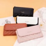 Baellerry N2403 Cartera larga para mujer con múltiples ranuras para tarjetas Bolso de mano triple de gran capacidad, Brown - Imagen 3