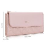 Baellerry N2403 Cartera larga para mujer con múltiples ranuras para tarjetas Bolso de mano triple de gran capacidad, Brown - Imagen 4