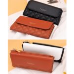 Baellerry N2403 Cartera larga para mujer con múltiples ranuras para tarjetas Bolso de mano triple de gran capacidad, Black - Imagen 6