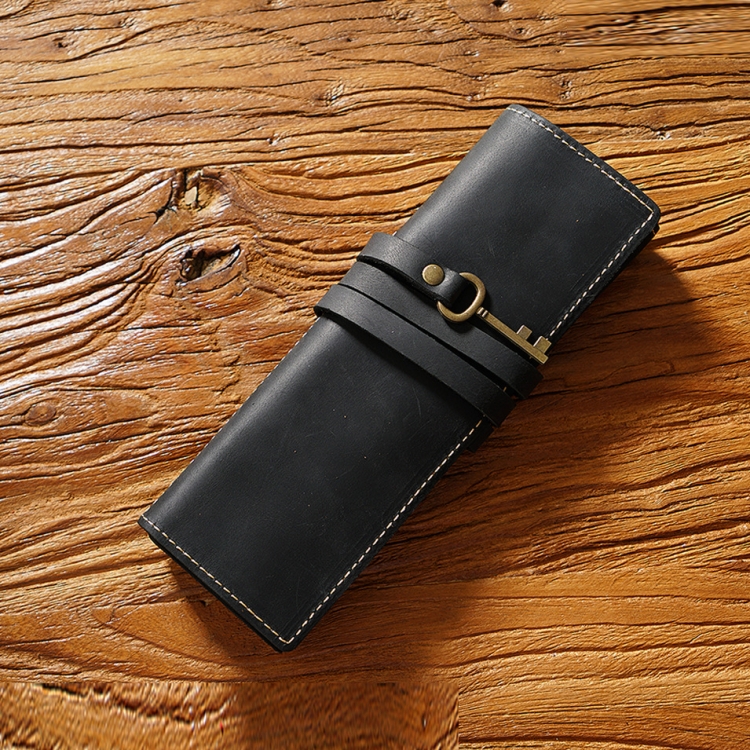 TBD0604362201A.jpg Estuche Retro de cuero genuino para lápices, cortina, cuerda para atar con llave - Imagen 1