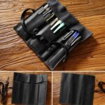 Estuche Retro de cuero genuino para lápices, cortina, cuerda para atar con llave - Imagen 4