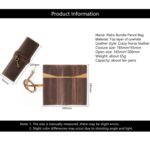 Estuche Retro de cuero genuino para lápices, cortina, cuerda para atar con llave - Imagen 6